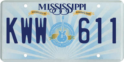 MS license plate KWW611