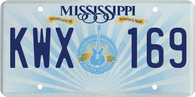 MS license plate KWX169