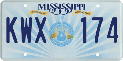 MS license plate KWX174