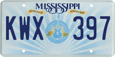 MS license plate KWX397
