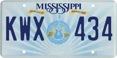 MS license plate KWX434