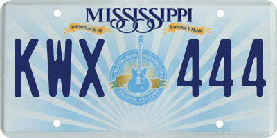 MS license plate KWX444