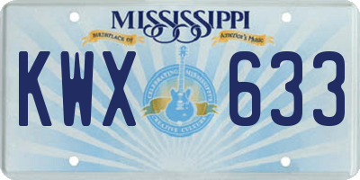 MS license plate KWX633