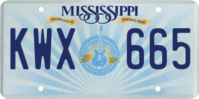 MS license plate KWX665