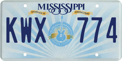 MS license plate KWX774