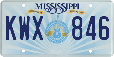 MS license plate KWX846