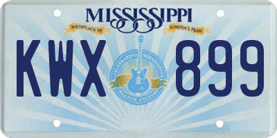 MS license plate KWX899