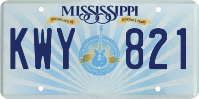 MS license plate KWY821