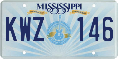 MS license plate KWZ146