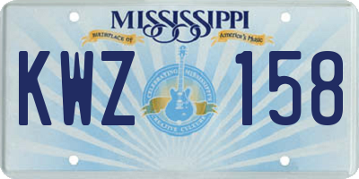MS license plate KWZ158
