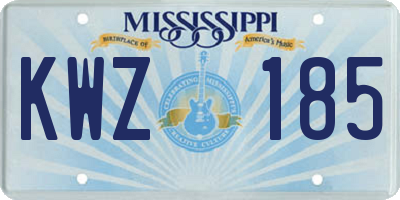 MS license plate KWZ185