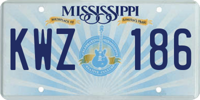 MS license plate KWZ186