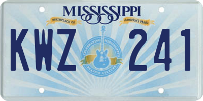 MS license plate KWZ241