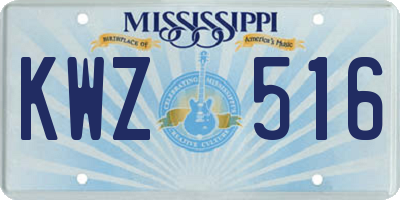 MS license plate KWZ516