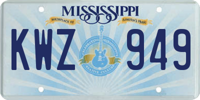 MS license plate KWZ949
