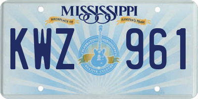 MS license plate KWZ961