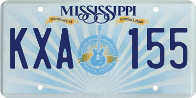 MS license plate KXA155