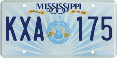 MS license plate KXA175