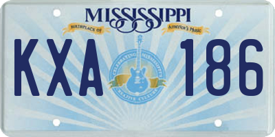 MS license plate KXA186