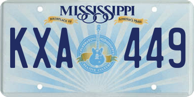 MS license plate KXA449