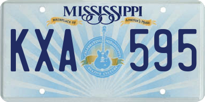 MS license plate KXA595
