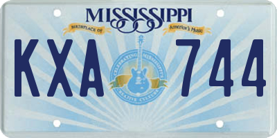 MS license plate KXA744