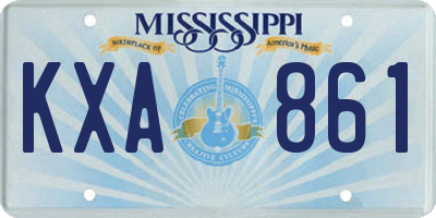 MS license plate KXA861