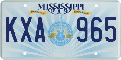 MS license plate KXA965