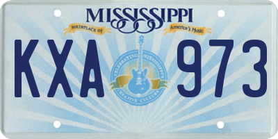 MS license plate KXA973