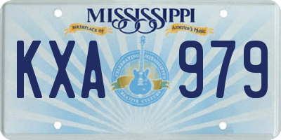 MS license plate KXA979