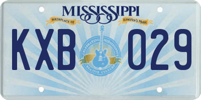 MS license plate KXB029