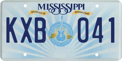 MS license plate KXB041