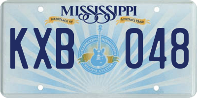 MS license plate KXB048