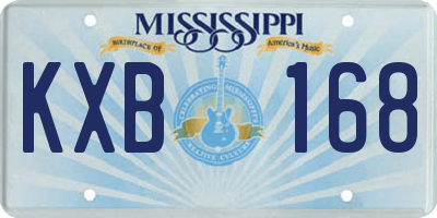 MS license plate KXB168