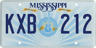 MS license plate KXB212