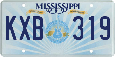 MS license plate KXB319