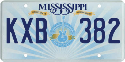 MS license plate KXB382