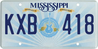 MS license plate KXB418