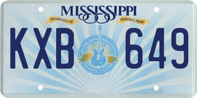 MS license plate KXB649