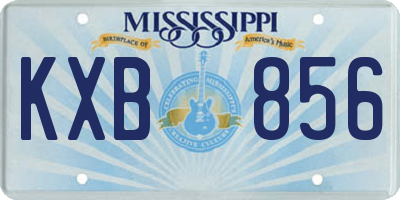 MS license plate KXB856