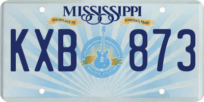 MS license plate KXB873