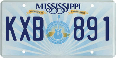 MS license plate KXB891