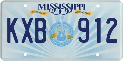 MS license plate KXB912