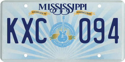 MS license plate KXC094