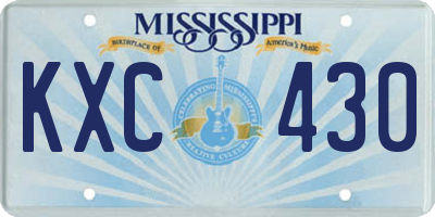 MS license plate KXC430