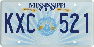 MS license plate KXC521