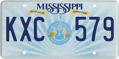 MS license plate KXC579
