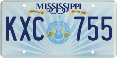 MS license plate KXC755