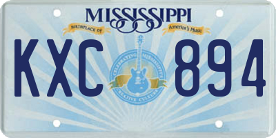 MS license plate KXC894