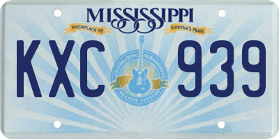 MS license plate KXC939